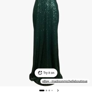 Laundry By Shelli Segal Emerald Sequin Gown